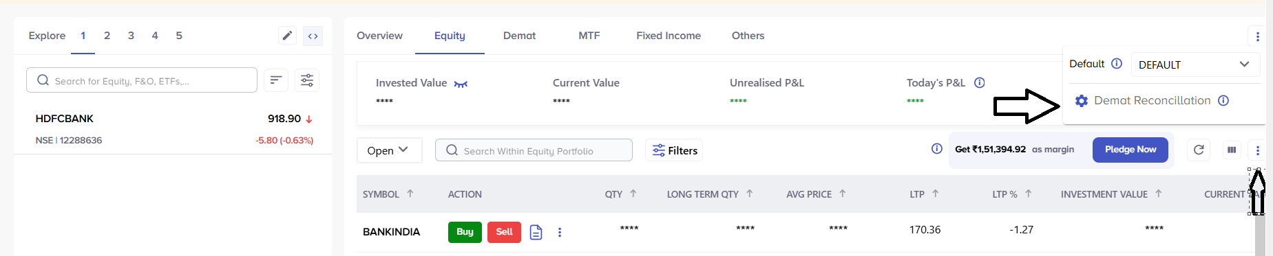 Demat reconciliation